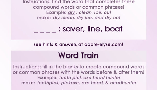 Word Games #2: Common Compound & Word Train