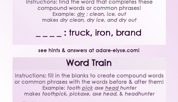 Word Games #4: Common Compound & Word Train