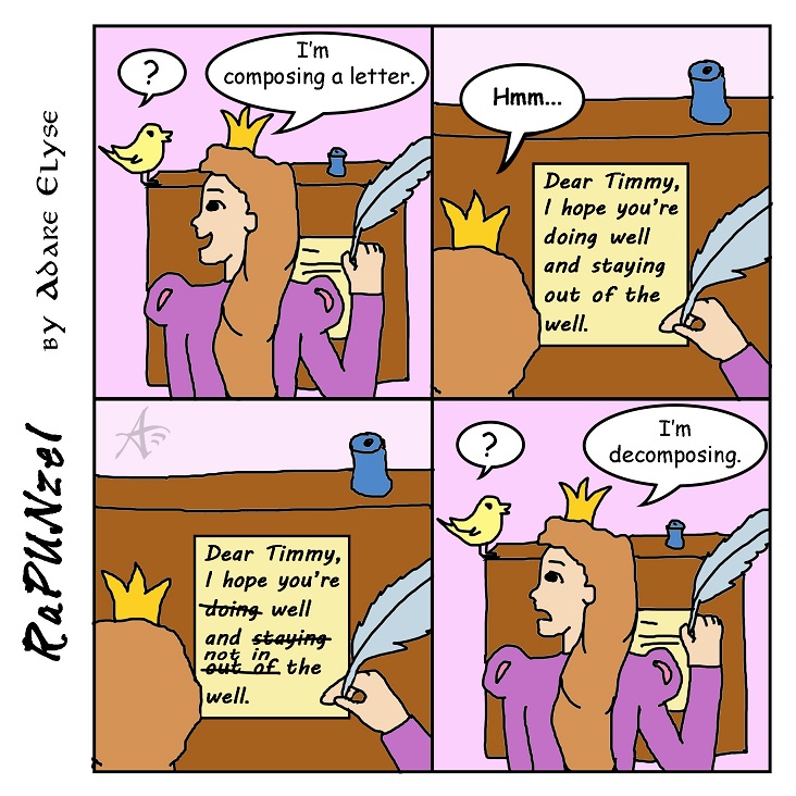 Rapunzel pun comic writing