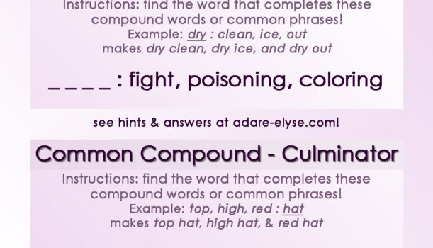Word Games #5: Common Compounds