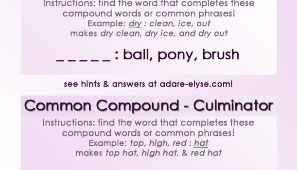 Word Games #6: Common Compound