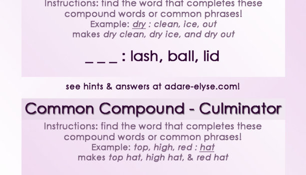 Word Games #7: Common Compounds