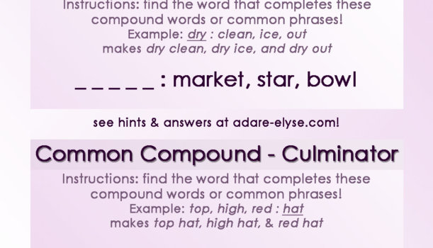 Word Games # 9: Common Compound