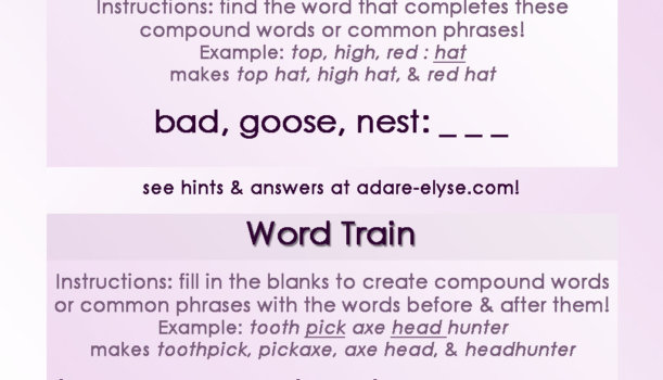 Word Games #11: Common Compound & Word Train