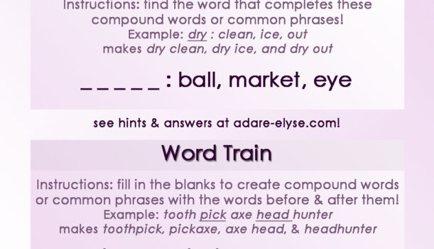 Word Games #15: Common Compound & Word Train