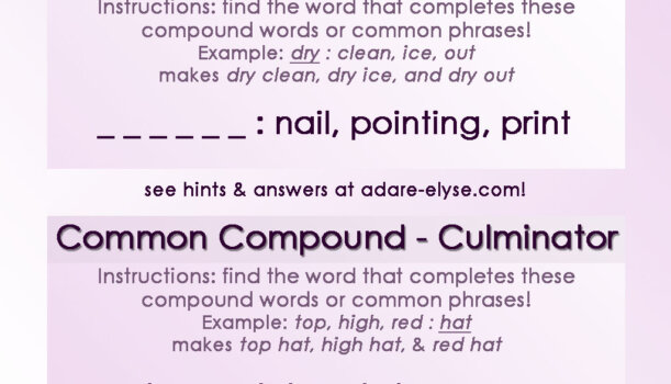 Word Games #16: Common Compound