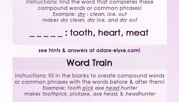 Word Games #17: Common Compound & Word Train