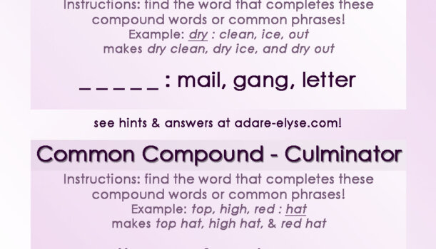 Word Games #18: Common Compound