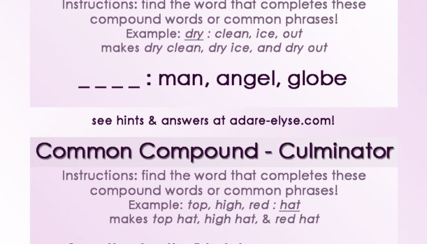 Word Games #19: Common Compound