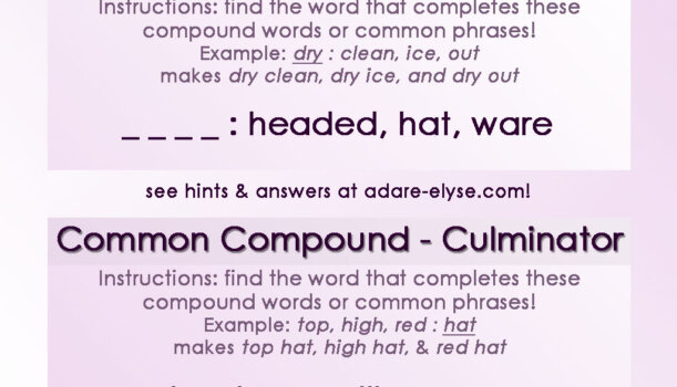 Word Games #21: Common Compound