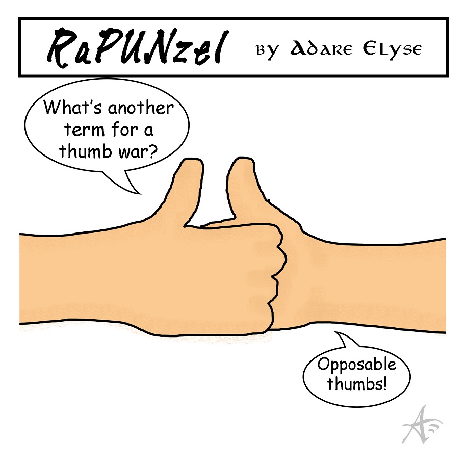 Thumb War Joke Pun Comic