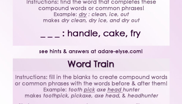 Word Games #23: Common Compound & Word Train