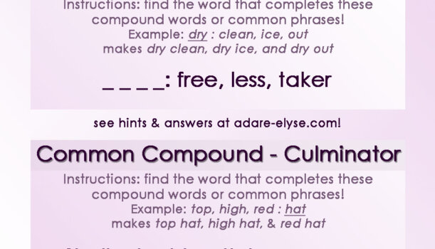 Word Games #24: Common Compound