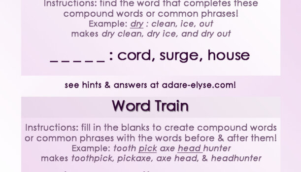 Word Games #26: Common Compound & Word Train