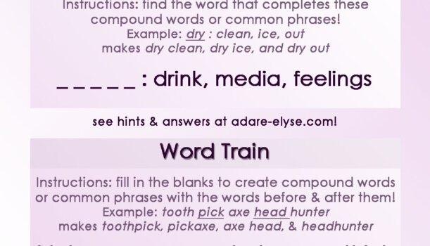 Word Games #28: Common Compound & Word Train