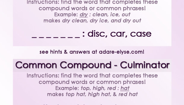 Word Games #29: Common Compound