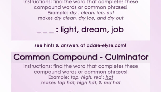 Word Games #31: Common Compound