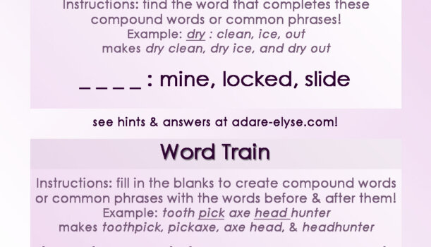 Word Games #32: Common Compound & Word Train