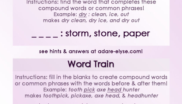 Word Games #36: Common Compound & Word Train